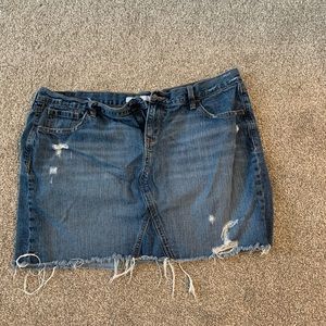 Distressed Denim Mini Skirt Size 18